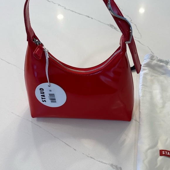 NWT Staud Scotty Bag Tomato Red - Picture 6 of 14